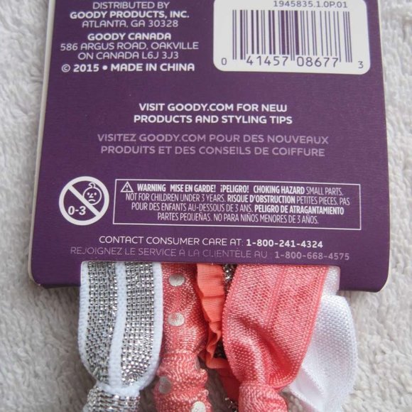 5 Goody Ribbon Elastics Shiny Pink White Spring - Picture 9 of 14